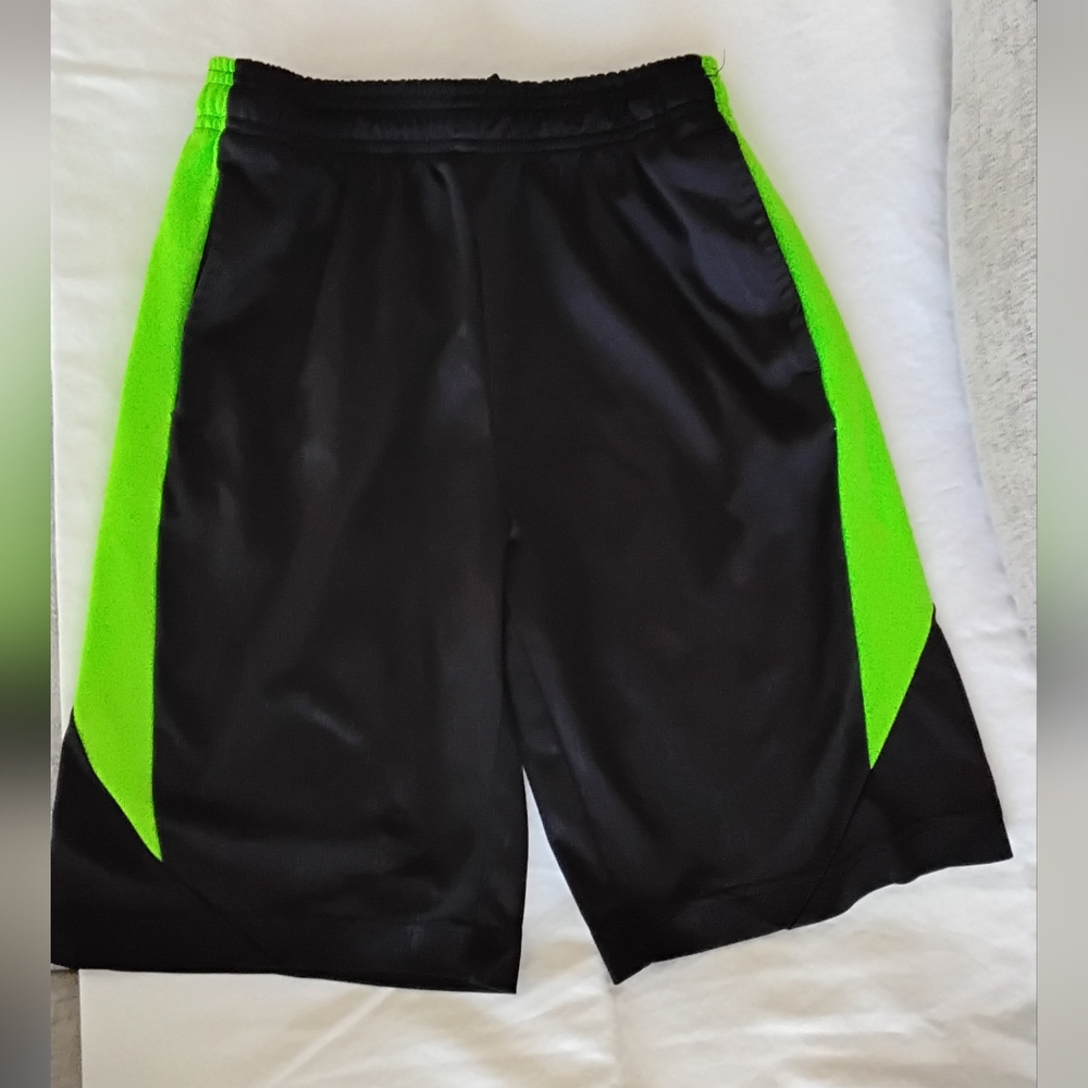 Boys Black and Green Zone Pro Athletic Shorts